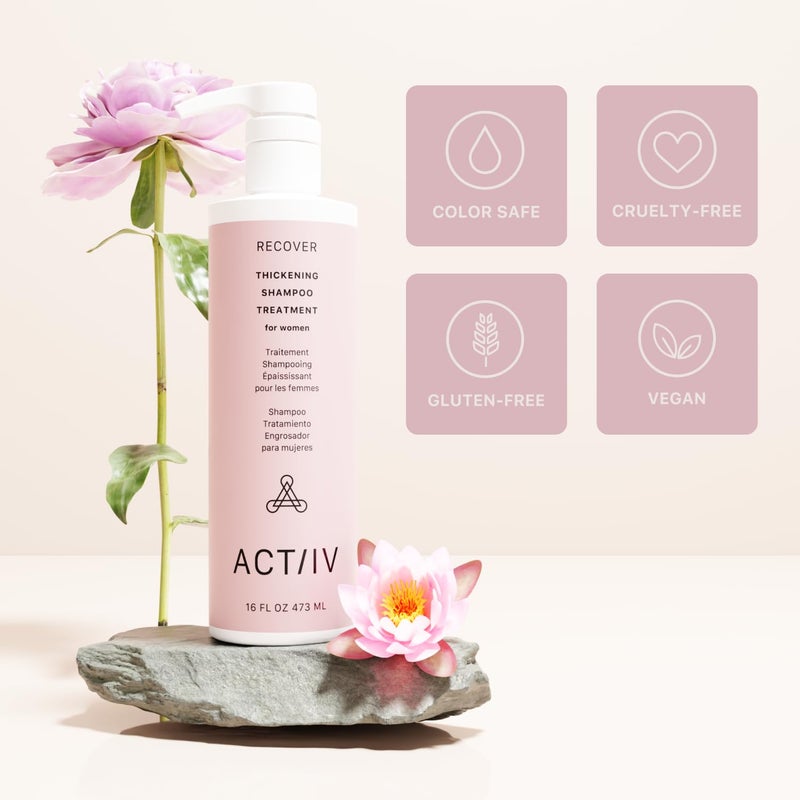 ACTIIV Recover Thickening Shampoo Treatment For Women | Supports the Appearance of Fuller, Healthier-Looking Hair, Supports Scalp Health, Plant-Based, Color-Safe, Vegan, All Hair Types, 473 mL / 16 oz - Image 5